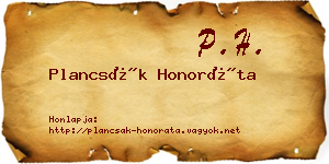 Plancsák Honoráta névjegykártya